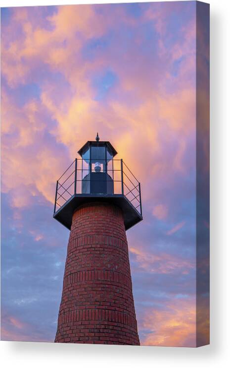 Lighthouse Canvas Print featuring the photograph Kissimmee Lighthouse at Sunset by Carolyn Hutchins