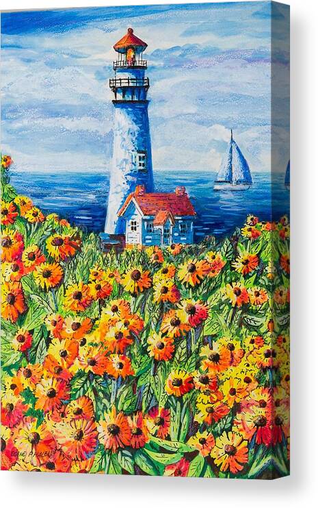 Lighthouse Canvas Print featuring the painting Lighthouse Vista by Diane Phalen
