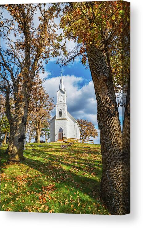 Iowa Canvas Print featuring the photograph Lime Creek Church by Darren White