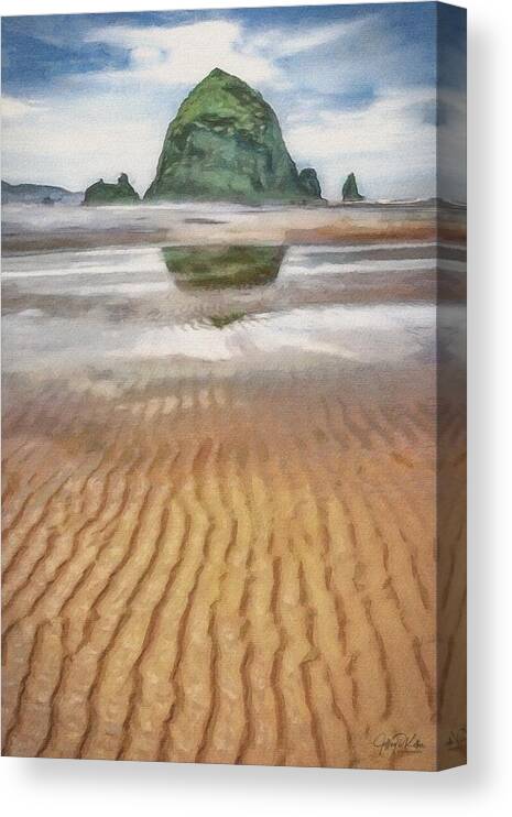 Ripple Canvas Print featuring the painting Lines in Sand by Jeffrey Kolker