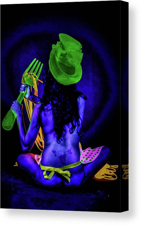 Blacklight Canvas Print featuring the photograph Linguini by Jose Pagan