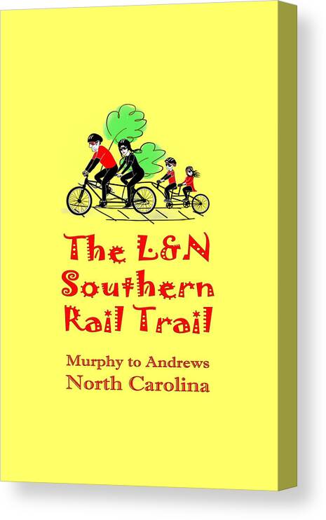 Rail Canvas Print featuring the digital art LN Southern Rail Trail by Debra and Dave Vanderlaan