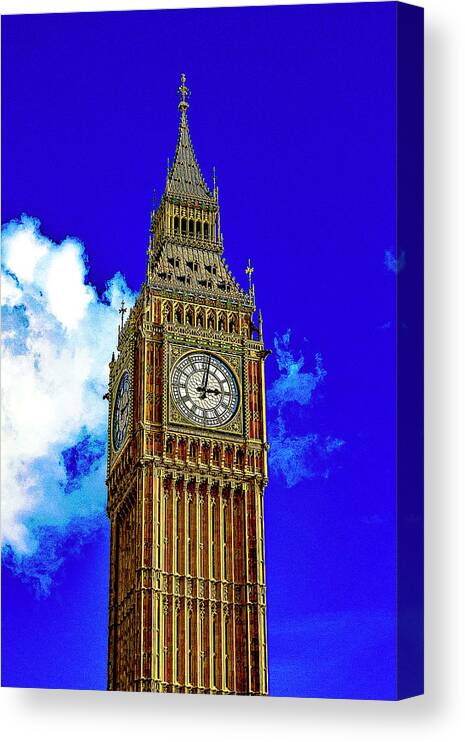 London Canvas Print featuring the digital art London - Big Ben by SnapHappy Photos