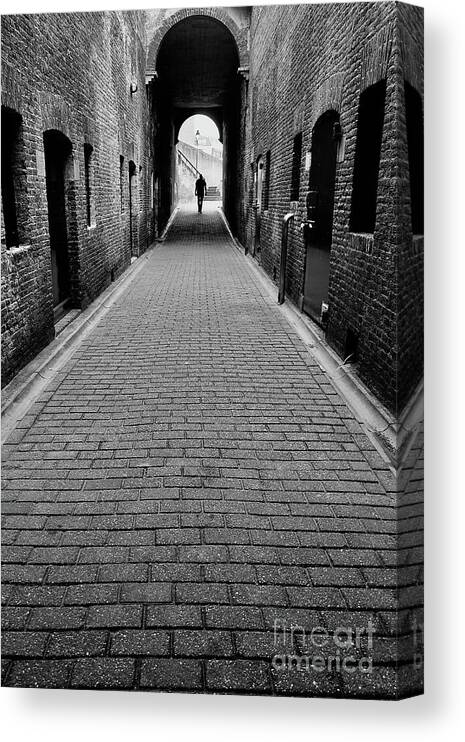Street Photografie Canvas Print featuring the photograph Lonely Stranger by Elisabeth Derichs