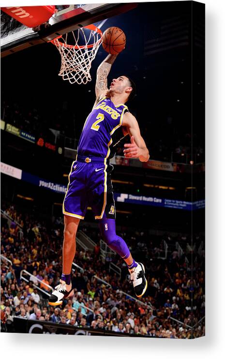 Lonzo Ball Canvas Print featuring the photograph Lonzo Ball by Barry Gossage
