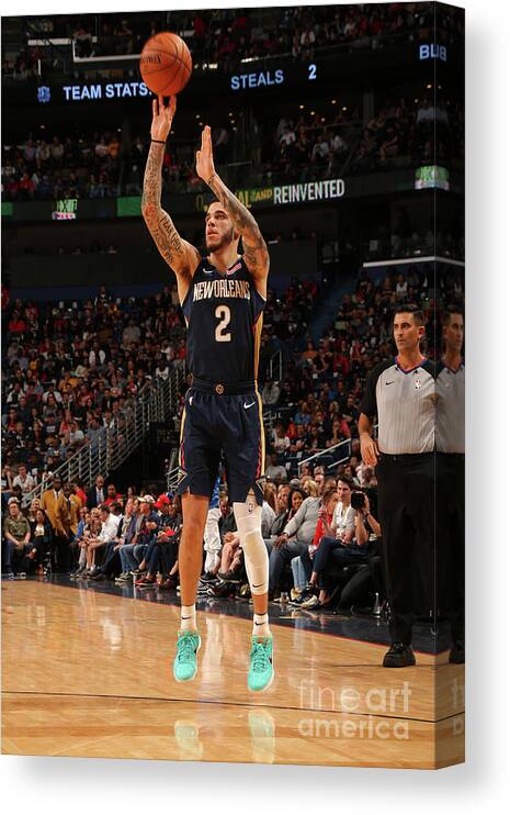 Smoothie King Center Canvas Print featuring the photograph Lonzo Ball by Layne Murdoch Jr.