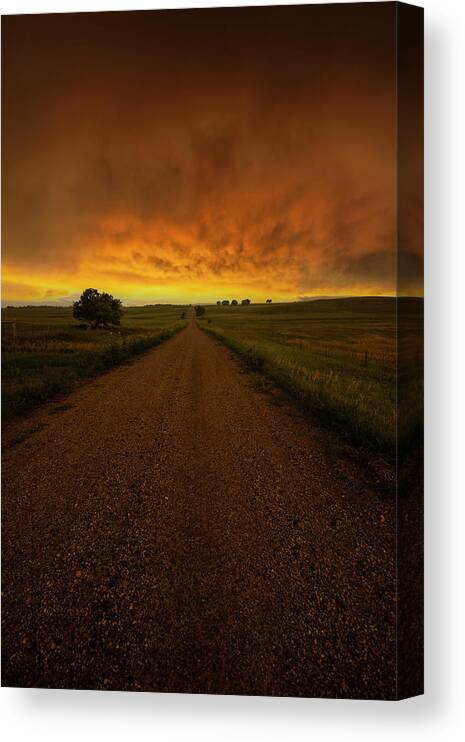 Sunset Canvas Print featuring the photograph Lost in the Storm by Aaron J Groen