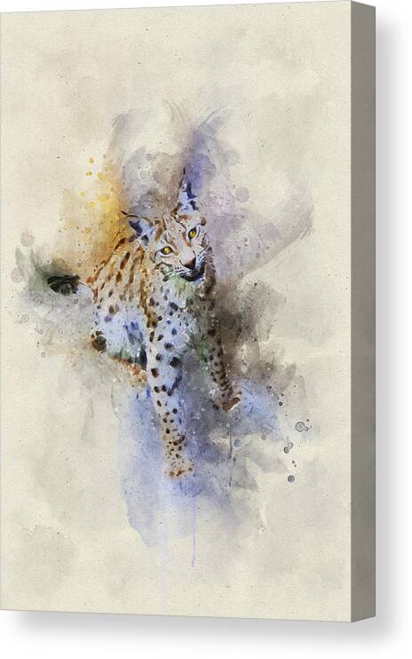 Lynx Canvas Print featuring the digital art Lynx by Geir Rosset