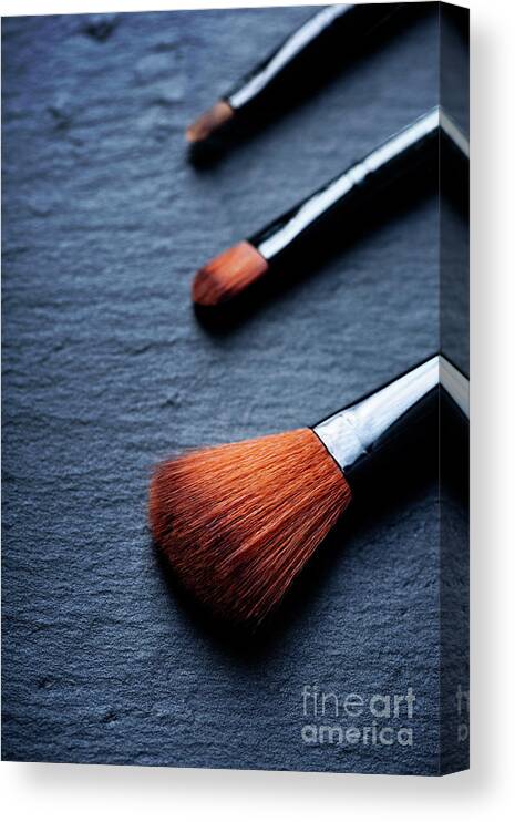 Makeup Canvas Print featuring the photograph Makeup brushes set by Jelena Jovanovic