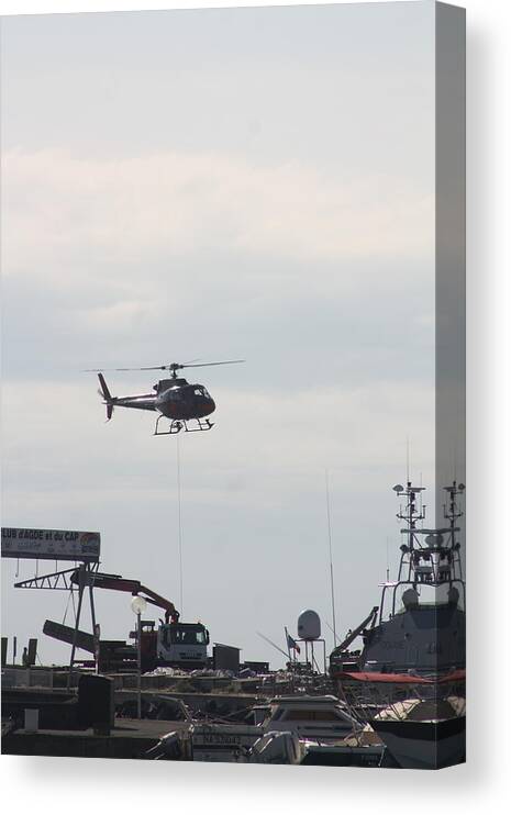 Helicopter Canvas Print featuring the digital art Man at work by Rogerio Mariani