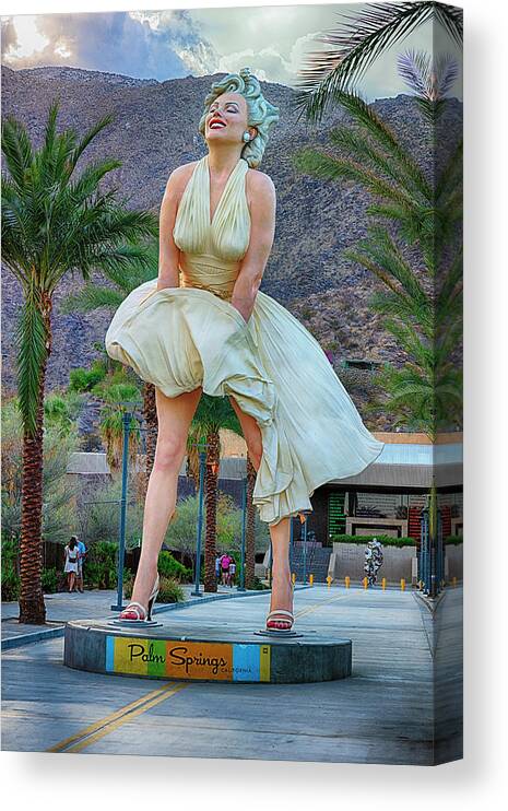 Created In 2011 Canvas Print featuring the photograph Marilyn the Statue by Jay Heifetz