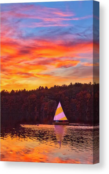 Lake Cochituate Canvas Print featuring the photograph Massachusetts Lake Cochituate State Park by Juergen Roth