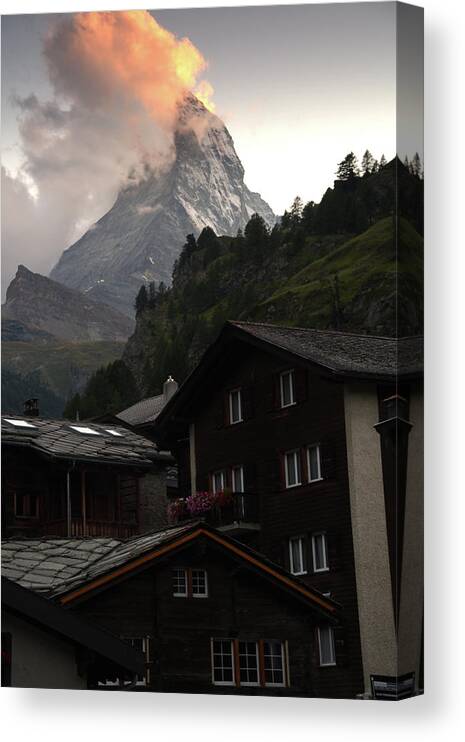 Mountains Canvas Print featuring the photograph Matterhorn by Gregory Blank