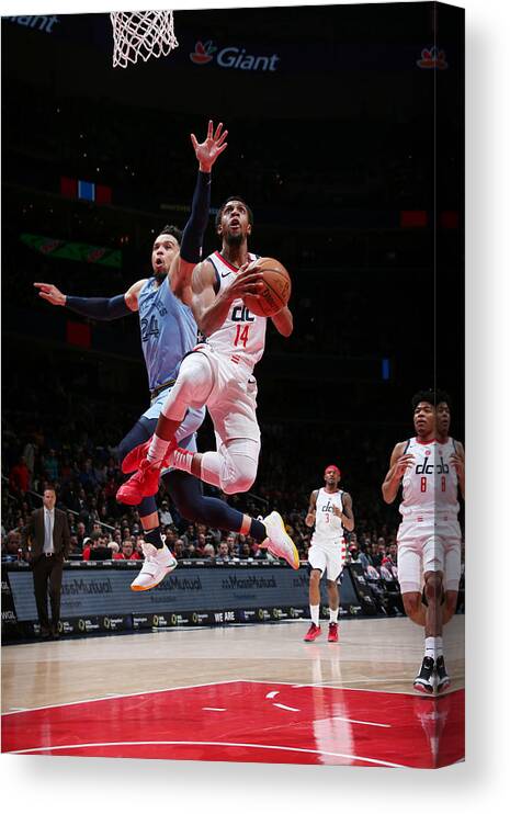 Ish Smith Canvas Print featuring the photograph Memphis Grizzlies v Washington Wizards by Ned Dishman