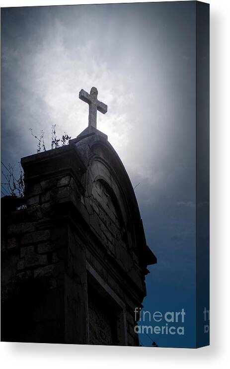 Cross Canvas Print featuring the photograph Midnight by Alan Riches