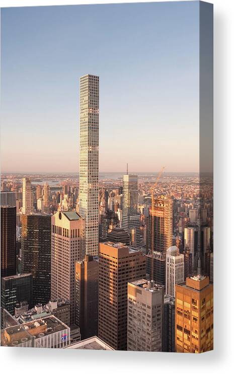 New York Canvas Print featuring the photograph Midtown Manhattan At Sunset by Alberto Zanoni