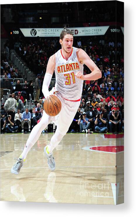 Mike Muscala Canvas Print featuring the photograph Mike Muscala by Scott Cunningham
