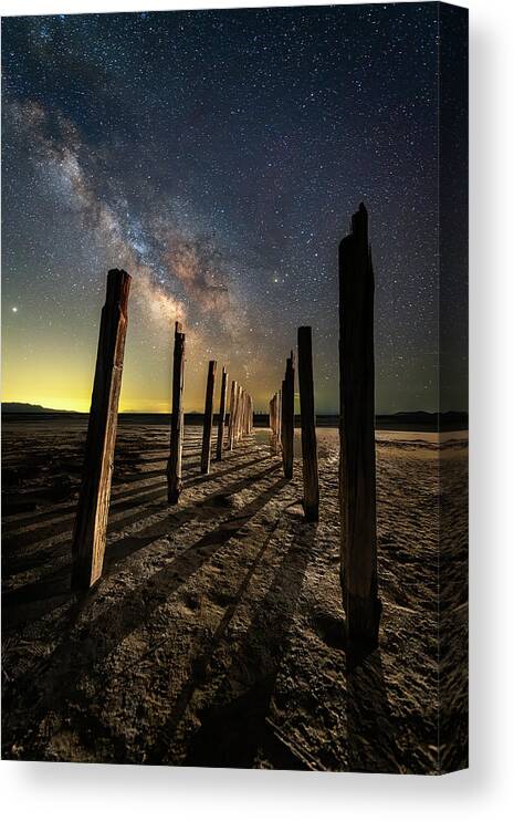 Utah Canvas Print featuring the photograph Milky Way on Salt Lake Shore by Michael Ash