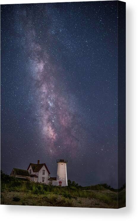 Landscape Canvas Print featuring the photograph Milkyway over Stage Harbor Print by JBK Photo Art