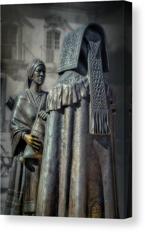 Typical Costumes Canvas Print featuring the photograph Monument to the Mirandese by Micah Offman