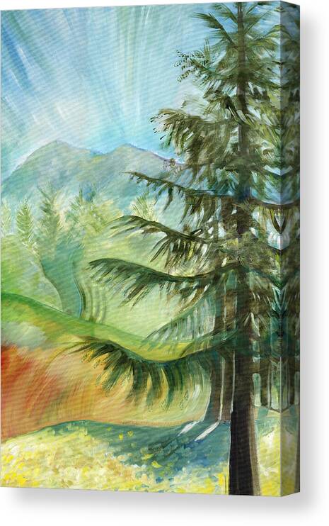 Landscape Canvas Print featuring the painting Mt. Wow by Catharine Gallagher