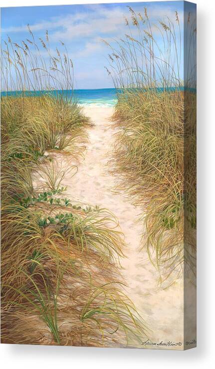 Favorite Beach Canvas Print featuring the painting My Beach by Laurie Snow Hein