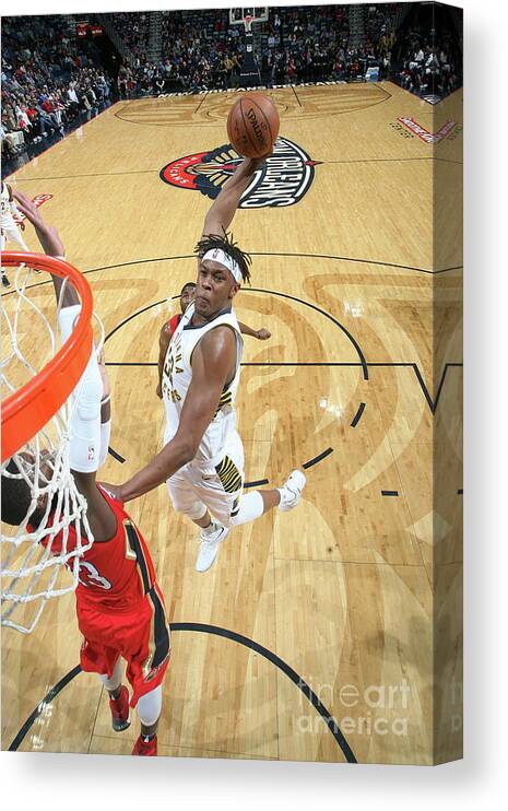 Smoothie King Center Canvas Print featuring the photograph Myles Turner by Layne Murdoch