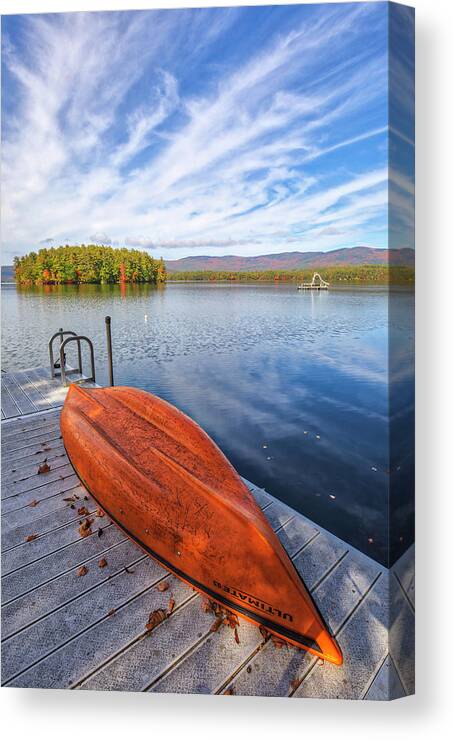 Squam Lake Canvas Print featuring the photograph New Hampshire Fall Colors at Squam Lake by Juergen Roth