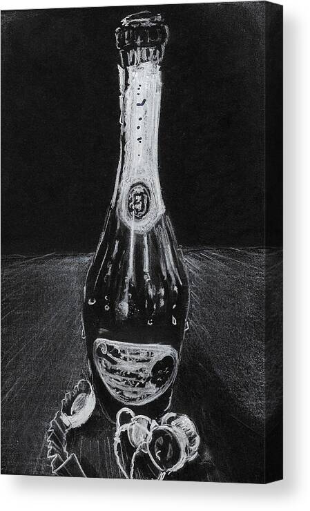 Perrier Jouet Canvas Print featuring the painting New Year's Eve Holdout by Thomas Hamm