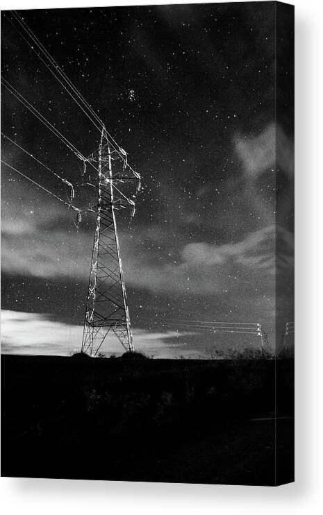 Black And White Canvas Print featuring the photograph Night on earth 11 by George Vlachos
