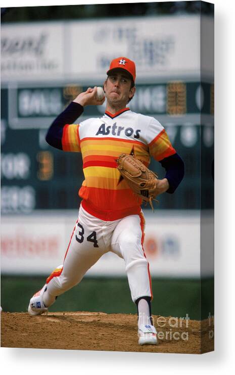 1980-1989 Canvas Print featuring the photograph Nolan Ryan by Rich Pilling