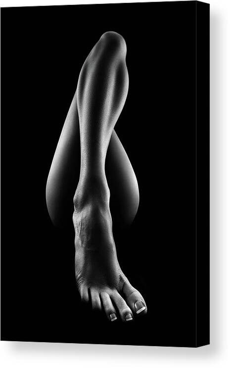 Woman Canvas Print featuring the photograph Nude woman bodyscape 56 by Johan Swanepoel