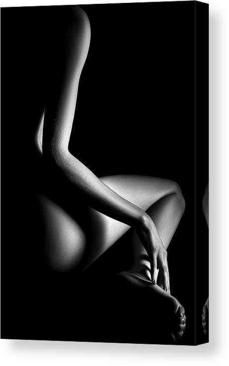 Woman Canvas Print featuring the photograph Nude woman bodyscape 97 by Johan Swanepoel