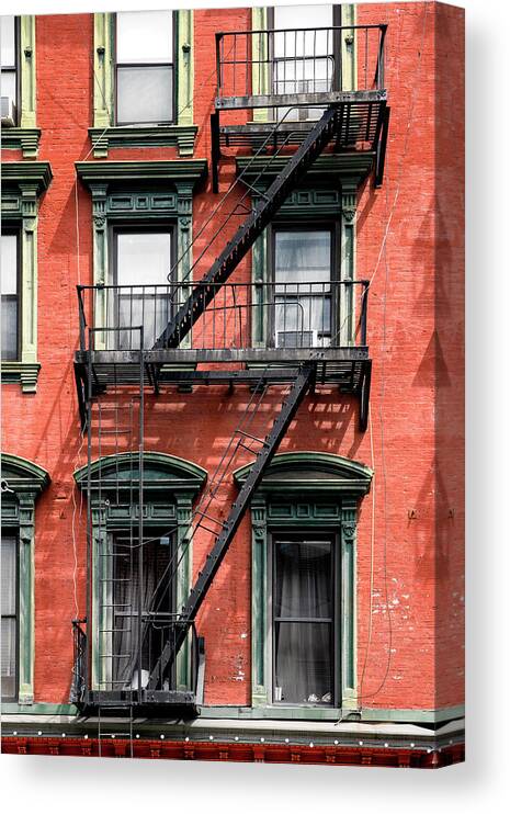 New York Canvas Print featuring the photograph NY CITY - Exit Stairs by Philippe HUGONNARD