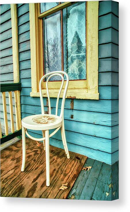Ocean Grove Canvas Print featuring the photograph Old Porch In Autumn by Gary Slawsky