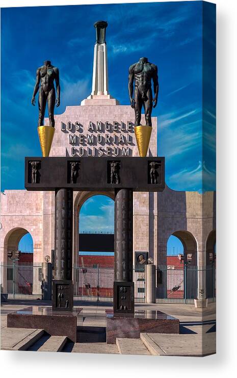 Olympic Gateway Canvas Print featuring the photograph Olympic Gateway - Los Angeles Coliseum by Mountain Dreams