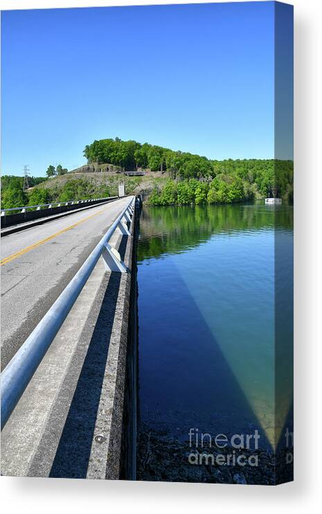 Norris Dam Canvas Print featuring the photograph On The Road 16 by Phil Perkins