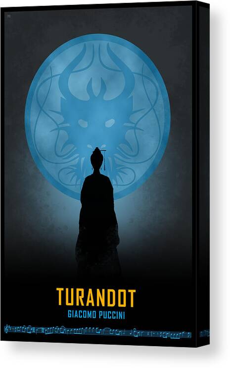 Opera Canvas Print featuring the digital art Opera poster - Turandot by Giacomo Puccini by Moira Risen