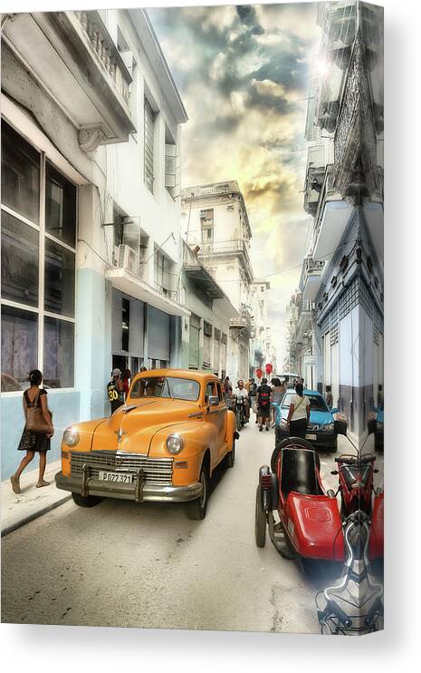 Havana Canvas Print featuring the photograph Orange Street de la Habana by Micah Offman