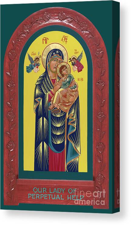 Our Lady Of Perpetual Help Canvas Print featuring the painting Our Lady of Perpetual Help -Framed by William Hart McNichols