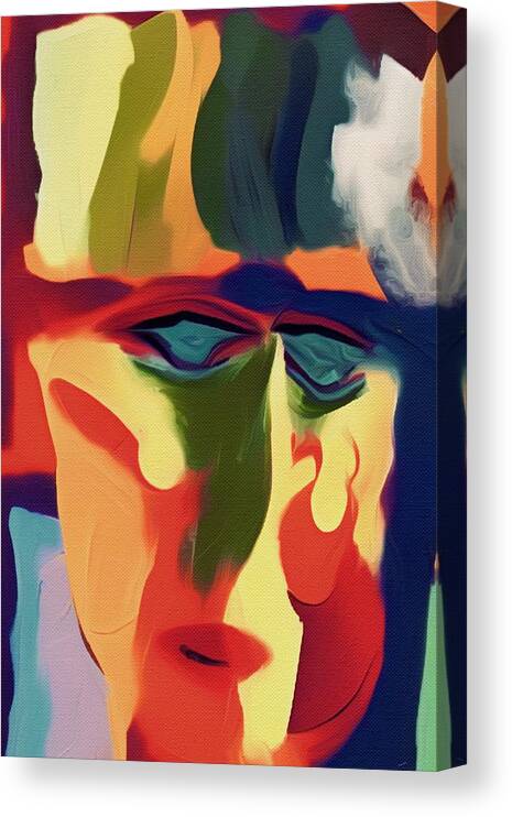  Canvas Print featuring the digital art Painted Man by Michelle Hoffmann