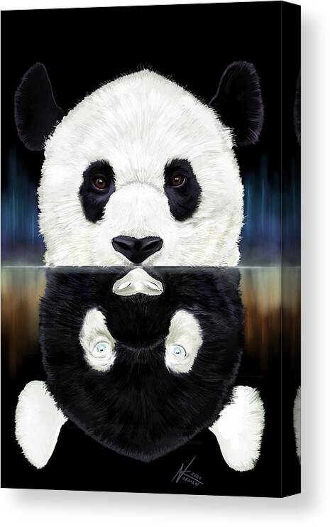 Panda Canvas Print featuring the digital art Panda by Norman Klein