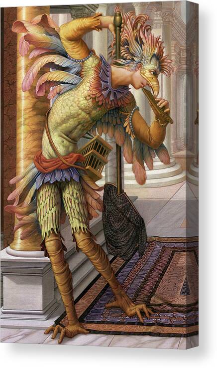 Papageno Canvas Print featuring the painting Papageno by Kurt Wenner