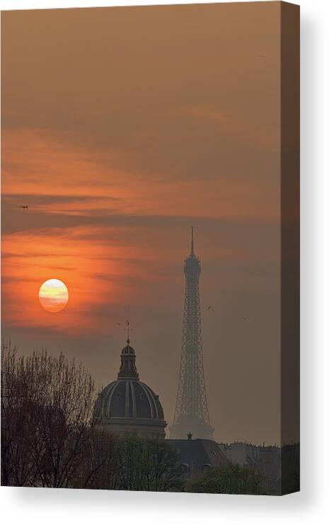 Paris Canvas Print featuring the photograph Paris Sunset I by Mark Harrington