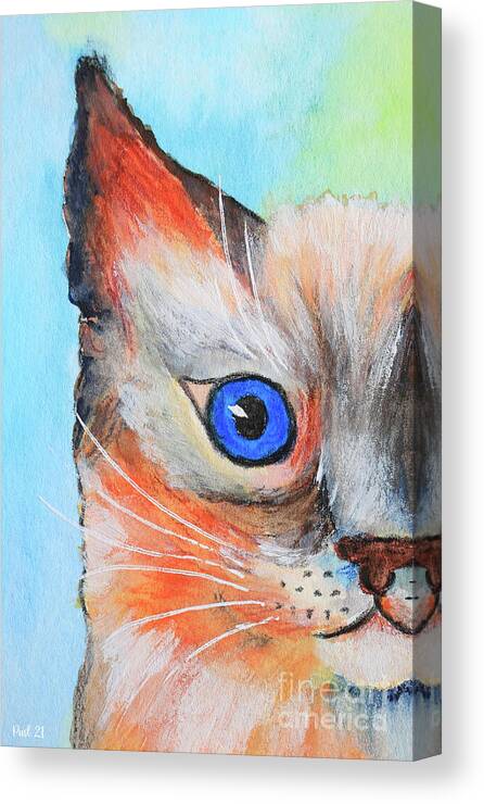 Painting Canvas Print featuring the painting Part of a Cat by Jutta Maria Pusl