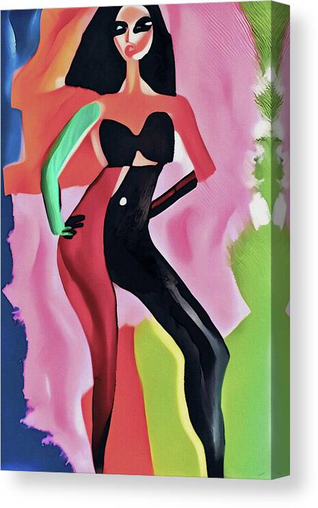  Canvas Print featuring the digital art Party Girl by Michelle Hoffmann