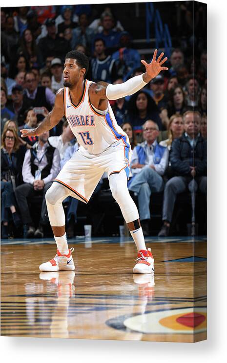 Nba Pro Basketball Canvas Print featuring the photograph Paul George by Andrew D. Bernstein