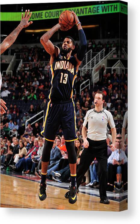 Paul George Canvas Print featuring the photograph Paul George by Barry Gossage