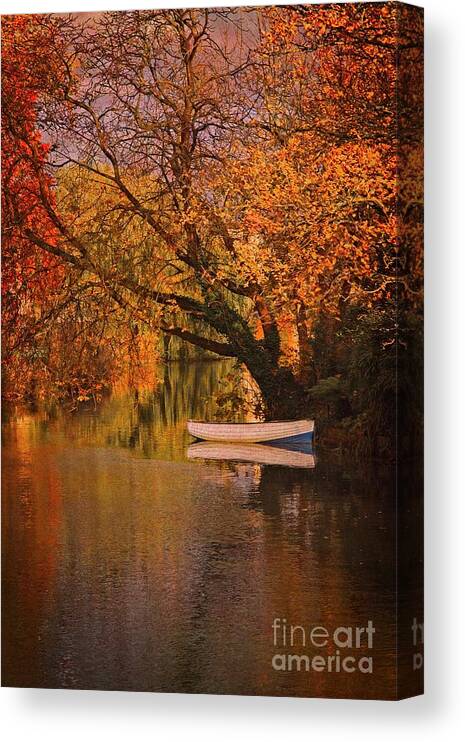 Stamford Canvas Print featuring the photograph Peaceful Backwater - Stamford Lincolnshire by Martyn Arnold