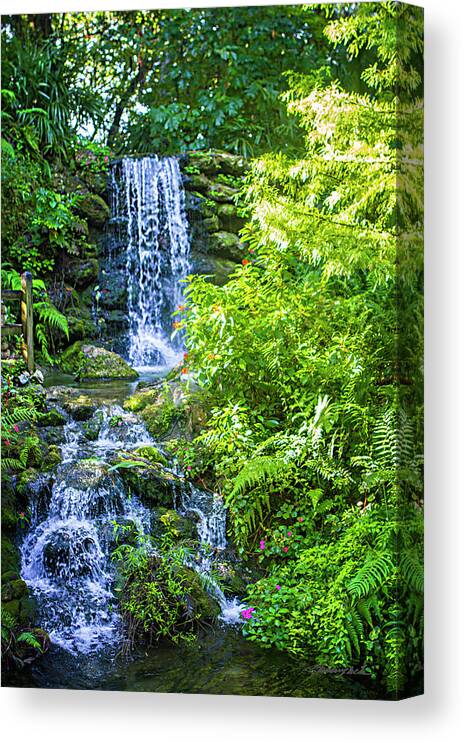 Color Canvas Print featuring the photograph Petite River Waterfall by Alan Hausenflock